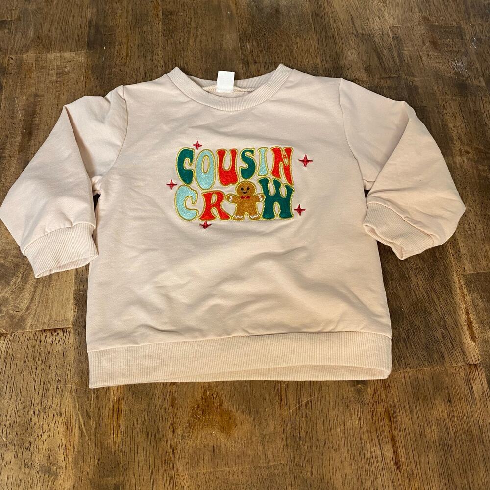 Cousin Crew family cream gingerbread Christmas crew sweatshirt SIZE 3